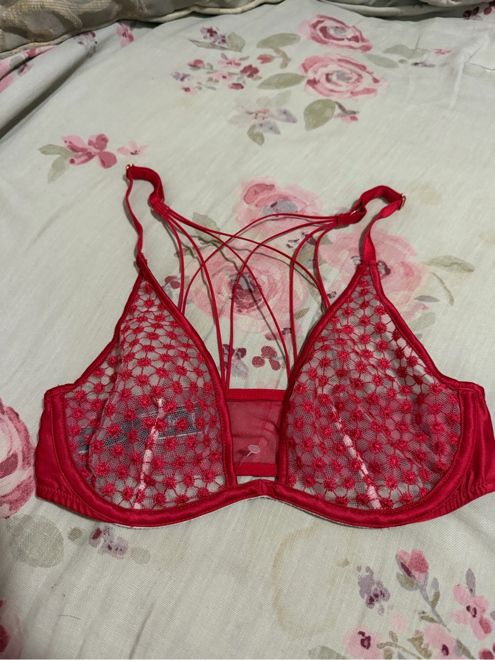 Victoria's Secret Red Lace Strappy Bralette